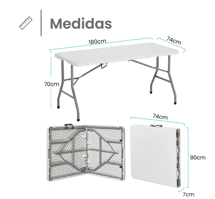 Mesa de exterior 180 de plástico